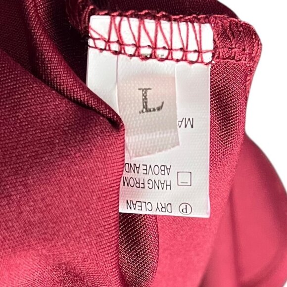 Amazon Women's L Ruffled Cap Sleeve Maxi Dress Maroon Red Maxi‎ Eveningwear - Picture 6 of 7